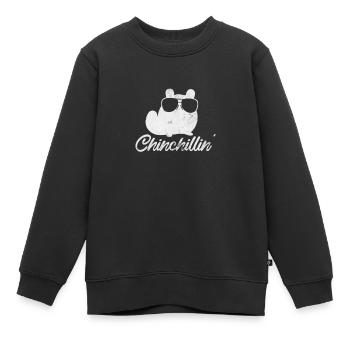 Chinchilla rongeur animal de compagnie rongeur cadeau - Sweat Premium enfant bio - noir - Devant - AI Model Kid Female (0cm)