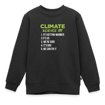 Klimawandel - Kinder Premium Organic Sweatshirt - Schwarz - Vorne - AI Model Kid Female (0cm)