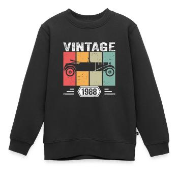 Classic Since 1988, Vintage Car Birthday Gift 1988 - Kinder Premium Organic Sweatshirt - Schwarz - Vorne - AI Model Kid Female (0cm)