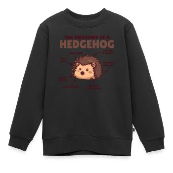 explication de hérisson mignon Anatomie d’un hérisson - Sweat Premium enfant bio - noir - Devant - AI Model Kid Female (0cm)