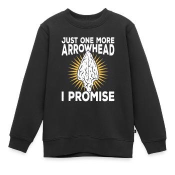 Pfeilspitzenjagd Pfeilspitzen Feuersteinknapping - Kinder Premium Organic Sweatshirt - Schwarz - Vorne - AI Model Kid Female (0cm)