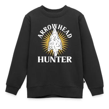 Chasse à la pointe de flèche - Sweat Premium enfant bio - noir - Devant - AI Model Kid Female (0cm)