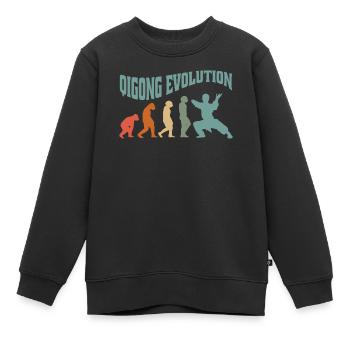 Qi-Gong Chigong Méditation Thaï-Chi Evolution - Sweat Premium enfant bio - noir - Devant - AI Model Kid Female (0cm)