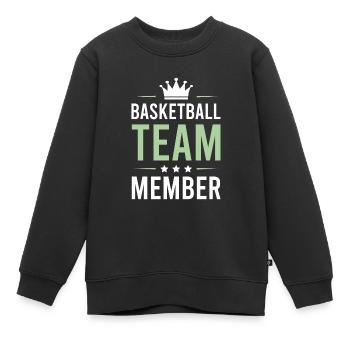 Équipe de basket-ball - Sweat Premium enfant bio - noir - Devant - AI Model Kid Female (0cm)