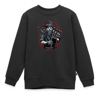 Cornemuses de la cornemuse écossaise - Sweat Premium enfant bio - noir - Devant - AI Model Kid Female (0cm)