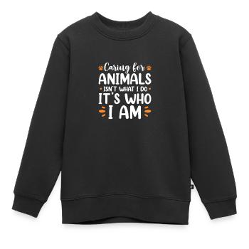 Sauvetage d’animaux - Sweat Premium enfant bio - noir - Devant - AI Model Kid Female (0cm)