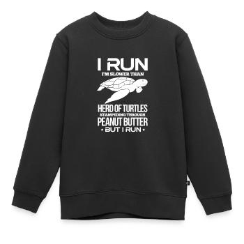 Courir - Sweat Premium enfant bio - noir - Devant - AI Model Kid Female (0cm)