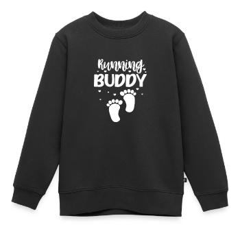 Courir - Sweat Premium enfant bio - noir - Devant - AI Model Kid Female (0cm)
