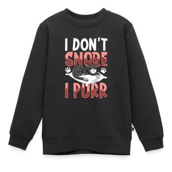 Ich schnarche nicht ich schnurre - Kinder Premium Organic Sweatshirt - Schwarz - Vorne - AI Model Kid Female (0cm)