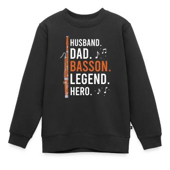 Instrument à vent en bois et instrument à vent basson - Sweat Premium enfant bio - noir - Devant - AI Model Kid Female (0cm)