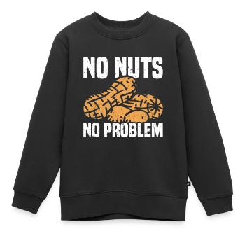 Allergie aux arachides Allergie aux noix - Sweat Premium enfant bio - noir - Devant - AI Model Kid Female (0cm)