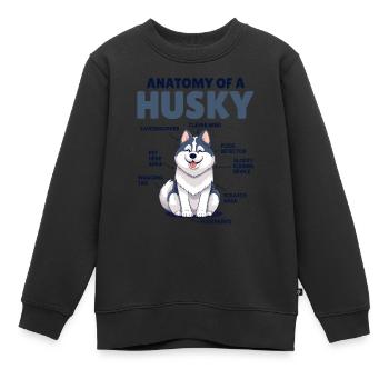 Explication du chien Anatomie d’un Husky - Sweat Premium enfant bio - noir - Devant - AI Model Kid Female (0cm)