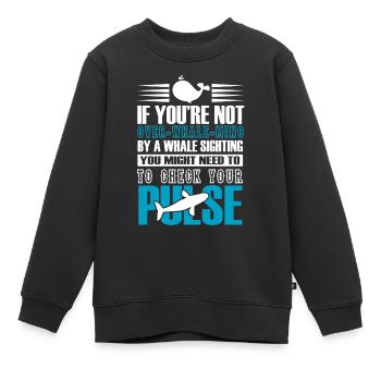 Rorqual bleu pour béluga et mammifères marins - Sweat Premium enfant bio - noir - Devant - AI Model Kid Female (0cm)