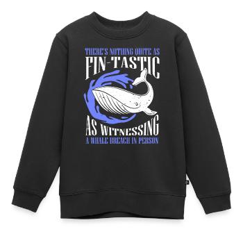 Whale design for whales and blue whales or beluga whales - Kids Premium Organic Sweatshirt - black - Front - AI Model Kid Female (0cm)