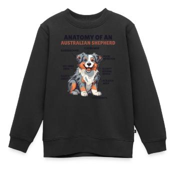 Explication du chien Anatomie d’un berger australien - Sweat Premium enfant bio - noir - Devant - AI Model Kid Female (0cm)