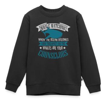 Conception de bélugas pour mammifères marins et orques - Sweat Premium enfant bio - noir - Devant - AI Model Kid Female (0cm)