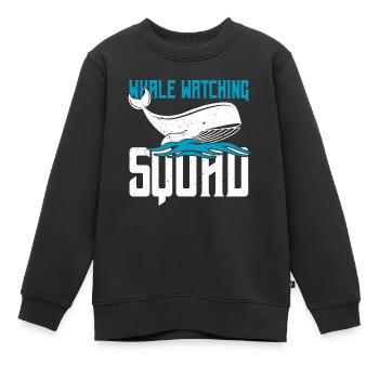 Rorqual bleu pour béluga et mammifères marins - Sweat Premium enfant bio - noir - Devant - AI Model Kid Female (0cm)