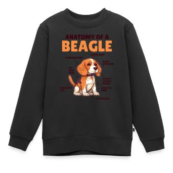 Explication du chien Anatomie d’un beagle - Sweat Premium enfant bio - noir - Devant - AI Model Kid Female (0cm)