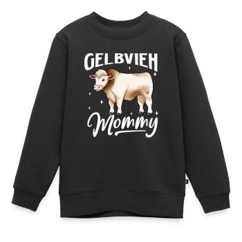 Gelbvieh Mommy - Bœuf Gelbvieh - Sweat Premium enfant bio - noir - Devant - AI Model Kid Female (0cm)
