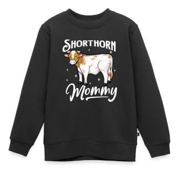 Shorthorn Mommy - Boeuf Shorthorn - Sweat Premium enfant bio - noir - Devant - AI Model Kid Female (0cm)