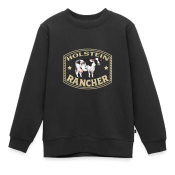 Holstein-Friesian Beef - Holstein Rancher - Kids Premium Organic Sweatshirt - black - Front - AI Model Kid Female (0cm)