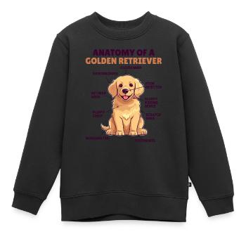 Explication du chien Anatomie d’un Golden Retriever - Sweat Premium enfant bio - noir - Devant - AI Model Kid Female (0cm)