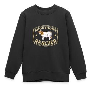 Meat Shorthorn Beef - Shorthorn Rancher - Kids Premium Organic Sweatshirt - black - Front - AI Model Kid Female (0cm)