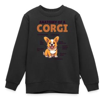 Explication du chien Anatomie d’un Corgi - Sweat Premium enfant bio - noir - Devant - AI Model Kid Female (0cm)