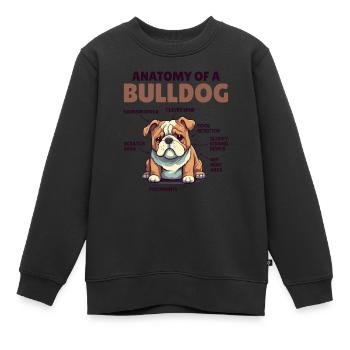 Explication du chien Anatomie d’un bouledogue - Sweat Premium enfant bio - noir - Devant - AI Model Kid Female (0cm)