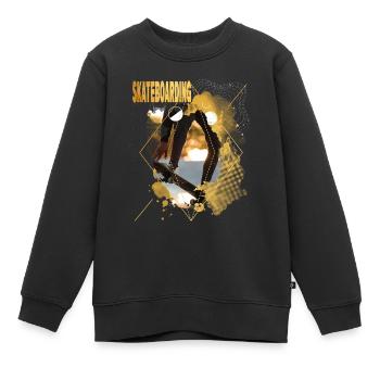 Skateboarding Skate Skater Skateboard Sk8 Gold - Kinder Premium Organic Sweatshirt - Schwarz - Vorne - AI Model Kid Female (0cm)