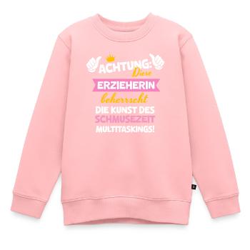 Erzieherin Abschied Schmusezeit Multitasking Kita - Kinder Premium Organic Sweatshirt - Rosa - Vorne - AI Model Kid Female (0cm)