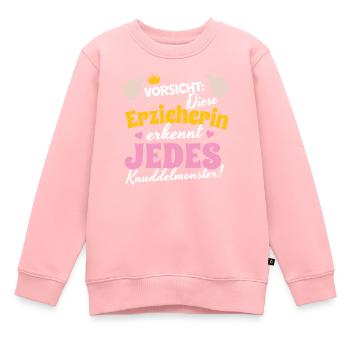 Erzieherin Abschied Knuddelmonster Erkennung Kita - Kinder Premium Organic Sweatshirt - Rosa - Vorne - AI Model Kid Female (0cm)