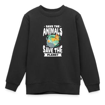 Klimawandel - Kinder Premium Organic Sweatshirt - Schwarz - Vorne - AI Model Kid Female (0cm)