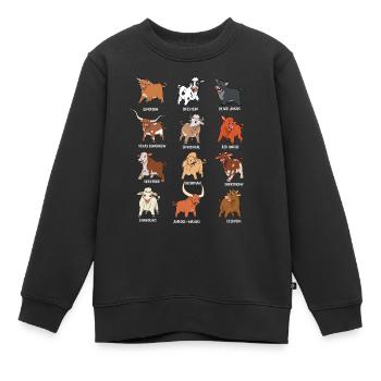Verschiedene Kawaii Kühe - Kinder Premium Organic Sweatshirt - Schwarz - Vorne - AI Model Kid Female (0cm)