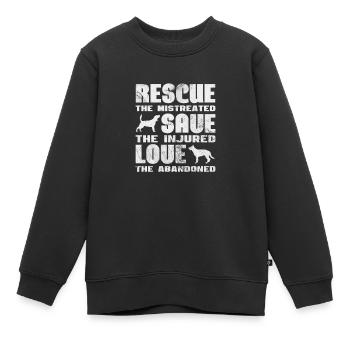 Tierrettung Tierschutz Tierfreund Geschenk - Kinder Premium Organic Sweatshirt - Schwarz - Vorne - AI Model Kid Female (0cm)