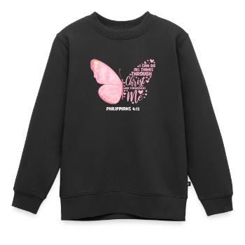 Bible Bible Versets chrétiens Don de Jésus - Sweat Premium enfant bio - noir - Devant - AI Model Kid Female (0cm)