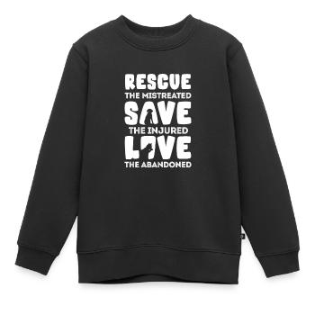 Sauvetage d’animaux - Sweat Premium enfant bio - noir - Devant - AI Model Kid Female (0cm)