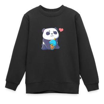 Thé à bulles - Sweat Premium enfant bio - noir - Devant - AI Model Kid Female (0cm)