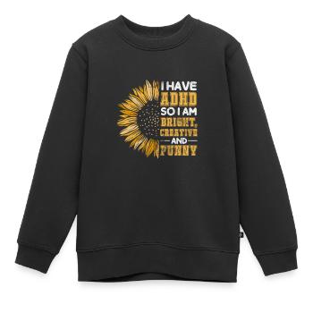 ADHS - Kinder Premium Organic Sweatshirt - Schwarz - Vorne - AI Model Kid Female (0cm)