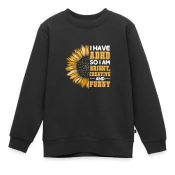 TDAH TDAH Cadeau de déficit de l’attention - Sweat Premium enfant bio - noir - Devant - AI Model Kid Female (0cm)