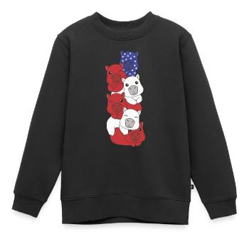 Wasserschwein für den vierten Juli USA Flagge - Kinder Premium Organic Sweatshirt - Schwarz - Vorne - AI Model Kid Female (0cm)