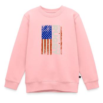 Rugby - Sweat Premium enfant bio - rose - Devant - AI Model Kid Female (0cm)