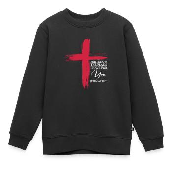Bible Bible Versets chrétiens Don de Jésus - Sweat Premium enfant bio - noir - Devant - AI Model Kid Female (0cm)