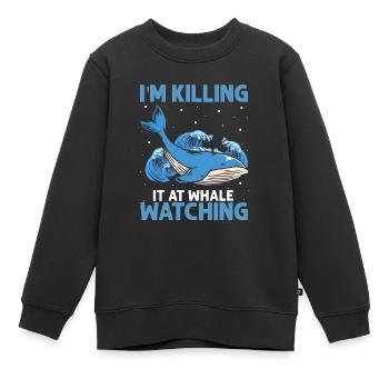 Meeressäuger für Orca-Beobachtung und Buckelwal - Kinder Premium Organic Sweatshirt - Schwarz - Vorne - AI Model Kid Female (0cm)