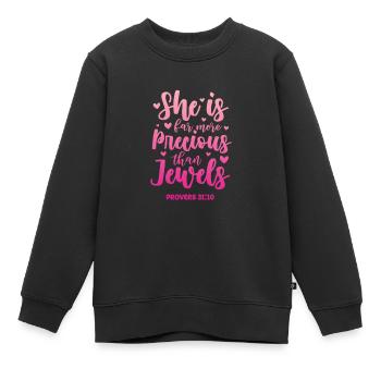 Bible Bible Versets chrétiens Don de Jésus - Sweat Premium enfant bio - noir - Devant - AI Model Kid Female (0cm)