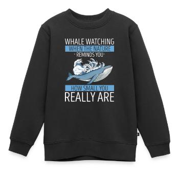 Orca Beobachtung für Buckelwale und Meerwale - Kinder Premium Organic Sweatshirt - Schwarz - Vorne - AI Model Kid Female (0cm)