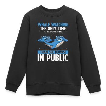 Meeressäuger für Orca-Beobachtung und Buckelwal - Kinder Premium Organic Sweatshirt - Schwarz - Vorne - AI Model Kid Female (0cm)