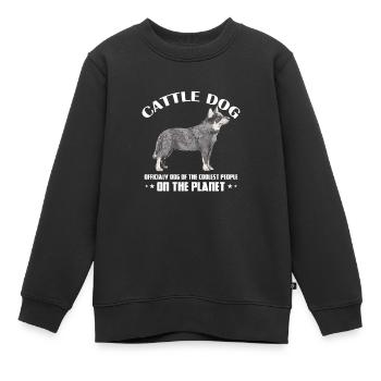 Cadeau de chien de bétail australien - Sweat Premium enfant bio - noir - Devant - AI Model Kid Female (0cm)