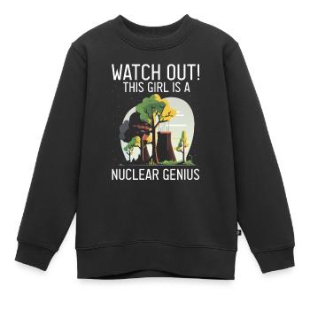 Kernenergie Spruch für Kernenergie - Kinder Premium Organic Sweatshirt - Schwarz - Vorne - AI Model Kid Female (0cm)