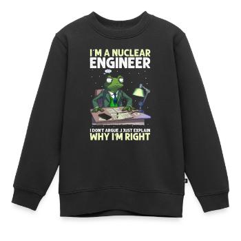Erneuerbare Nukleare Spruch für Nukleartechnik - Kinder Premium Organic Sweatshirt - Schwarz - Vorne - AI Model Kid Female (0cm)